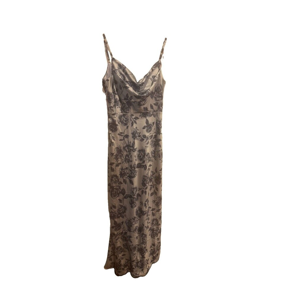 Revelry Nadia Satin Dress Color - Dusty Blue Bouquet Size 10
